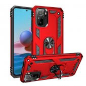 Xiaomi Redmi Note 10 Kılıf Sofya Yüzüklü Standlı Zırhlı Silikon Kılıf - 3