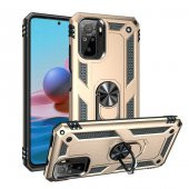 Xiaomi Redmi Note 10 Kılıf Sofya Yüzüklü Standlı Zırhlı Silikon Kılıf - 4