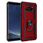 Samsung Galaxy S8 Plus Kılıf Sofya Yüzüklü Standlı Zırhlı Silikon Kılıf - 3