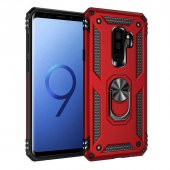 Samsung Galaxy S9 Plus Kılıf Sofya Yüzüklü Standlı Zırhlı Silikon Kılıf - 3