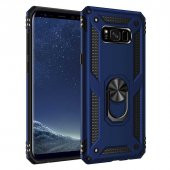 Samsung Galaxy S8 Plus Kılıf Sofya Yüzüklü Standlı Zırhlı Silikon Kılıf - 5