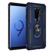 Samsung Galaxy S9 Plus Kılıf Sofya Yüzüklü Standlı Zırhlı Silikon Kılıf - 5