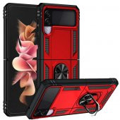 Samsung Galaxy Z Flip 3 Kılıf Sofya Yüzüklü Standlı Zırhlı Silikon Kılıf - 3