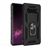 Samsung Galaxy S10 Plus Kılıf Sofya Yüzüklü Standlı Zırhlı Silikon Kılıf - 1
