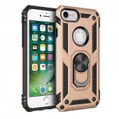 Apple iPhone 8 Kılıf Sofya Yüzüklü Standlı Zırhlı Silikon Kılıf thumbnail 2