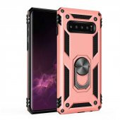Samsung Galaxy S10 Plus Kılıf Sofya Yüzüklü Standlı Zırhlı Silikon Kılıf - 6