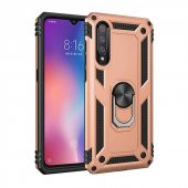 Xiaomi Mi 9 Kılıf Sofya Yüzüklü Standlı Zırhlı Silikon Kılıf - 4