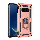 Samsung Galaxy S10E Kılıf Sofya Yüzüklü Standlı Zırhlı Silikon Kılıf - 6