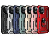 Huawei P30 Pro Kılıf Sofya Yüzüklü Standlı Zırhlı Silikon Kılıf - 7