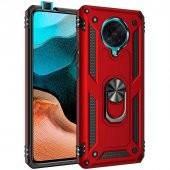 Xiaomi Redmi K30 Pro Kılıf Sofya Yüzüklü Standlı Zırhlı Silikon Kılıf - 3