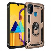 Samsung Galaxy M30S Kılıf Sofya Yüzüklü Standlı Zırhlı Silikon Kılıf thumbnail 2