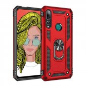 Huawei Y9 Prime 2019 Kılıf Sofya Yüzüklü Standlı Zırhlı Silikon Kılıf - 3