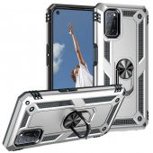 Oppo A92 Kılıf Sofya Yüzüklü Standlı Zırhlı Silikon Kılıf thumbnail 2