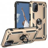 Oppo A92 Kılıf Sofya Yüzüklü Standlı Zırhlı Silikon Kılıf thumbnail 4