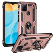 Oppo A15 Kılıf Sofya Yüzüklü Standlı Zırhlı Silikon Kılıf - 4