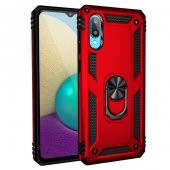 Samsung Galaxy A02 Kılıf Sofya Yüzüklü Standlı Zırhlı Silikon Kılıf - 3