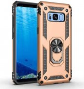 Samsung Galaxy S8 Kılıf Sofya Yüzüklü Standlı Zırhlı Silikon Kılıf - 2