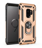 Samsung Galaxy S9 Kılıf Sofya Yüzüklü Standlı Zırhlı Silikon Kılıf - 4