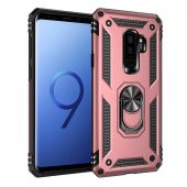 Samsung Galaxy S9 Plus Kılıf Sofya Yüzüklü Standlı Zırhlı Silikon Kılıf - 6