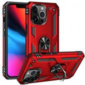 Apple iPhone 13 Pro Kılıf Sofya Yüzüklü Standlı Zırhlı Silikon Kılıf - 3