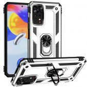Xiaomi Redmi Note 11 Pro 5G Kılıf Sofya Yüzüklü Standlı Zırhlı Silikon Kılıf - 2