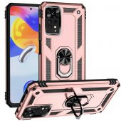 Xiaomi Redmi Note 11 Pro 5G Kılıf Sofya Yüzüklü Standlı Zırhlı Silikon Kılıf - 6
