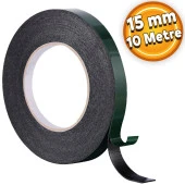 Çift Taraflı Köpük Bant Eva Montaj Bandı Siyah 15 mm x 10 Metre thumbnail 1