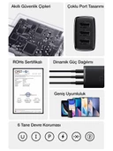 Baseus Super Şarj 3 USB Port 17W Şarj Başlığı Akım Korumalı Sertifikalı Hızlı Şarj Başlığı 3 Port - 2