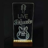 Veraart Live Music Led Işıklı Pleksi Kişiye Özel Gece Lambası - 1