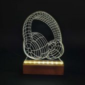 Veraart 3d Kulaklık Led Işıklı Pleksi Kişiye Özel Gece Lambası - 1
