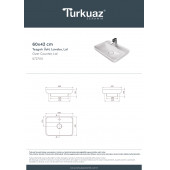 Cerastyle Turkuaz Lal Tezgah Üstü Lavabo 60x42 Cm - 5