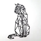 Veraart Geometrik Ahşap Kedi Duvar Dekoru - 1