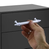 Erciyes Mobilya Mutfak Dolabı Çekmece Dolap Kapak Kulpu Kulpları Kulbu Beyaz 128 Mm Metal Kulp thumbnail 2