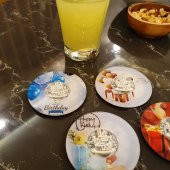 Veraart Işıklı Kişiselleştirilebilir Pasta Doğum Günü Temalı Bardak Altlığı 2 li - 9