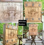Veraart El Yapımı Whisky Rodeo Ahşap İçki Viski Dolabı - 7