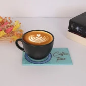 Veraart Epoksili Coffee Time Görselli Bardak Altlığı 2 li - 9