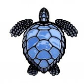 Veraart Epoksili Ahşap Deniz Kaplumbağası Duvar Dekorlu Gece Lambası Siyah 60 cm thumbnail 3