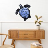 Veraart Epoksili Ahşap Deniz Kaplumbağası Duvar Dekorlu Gece Lambası Siyah 60 cm thumbnail 4