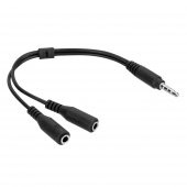 Hytech HY-X77 Siyah Audio + Mic to 3,5mm 0.15m Kulaklık Çevirici - 1