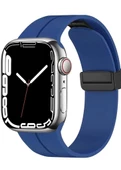 Apple Watch 44mm Manyetik Klipsli Silikon Lüx Kordon - 3