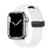 Apple Watch 44mm Manyetik Klipsli Silikon Lüx Kordon - 11