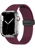 Apple Watch 44mm Manyetik Klipsli Silikon Lüx Kordon - 7