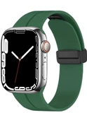 Apple Watch 44mm Manyetik Klipsli Silikon Lüx Kordon - 5