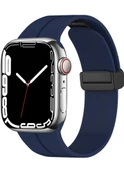 Apple Watch 44mm Manyetik Klipsli Silikon Lüx Kordon - 2
