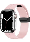 Apple Watch 44mm Manyetik Klipsli Silikon Lüx Kordon - 6
