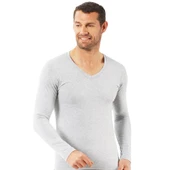 Özkan Erkek V Yaka Uzunkol Penye Likralı Fanila Atlet 0274 thumbnail 3