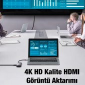 Baseus 100W Type-C HUB Adaptör 5in1 Type-C Dönüştürücü 3*USB 3.0 HDMI 4K Type-C Dönüştürücü - 4