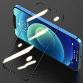 Iphone 12 Pro Max 6.7  Tempered Full Cam Ekran Koruyucu Siyah thumbnail 2