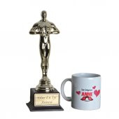 Anneler Günü Hediyesi Yılın Annesi Oscar Melek Annem Kupa - 1
