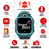 Smartberry Z2 LBS Konumlu Akıllı Çocuk Takip Saati Sim Kartlı Arama, Kameralı, Gizli Dinleme Özellikli-Yeşil - 4